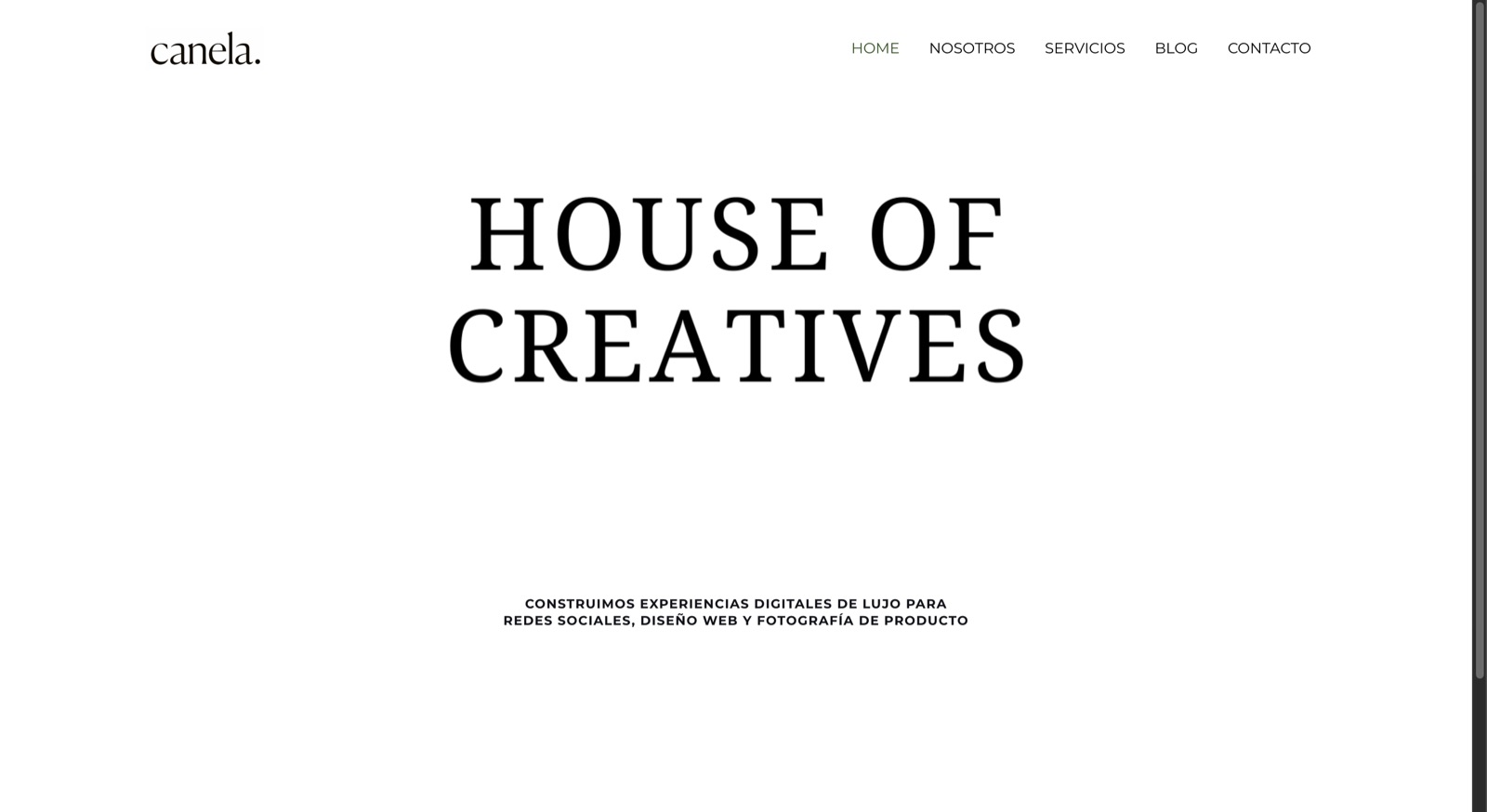 Canela creative studio website